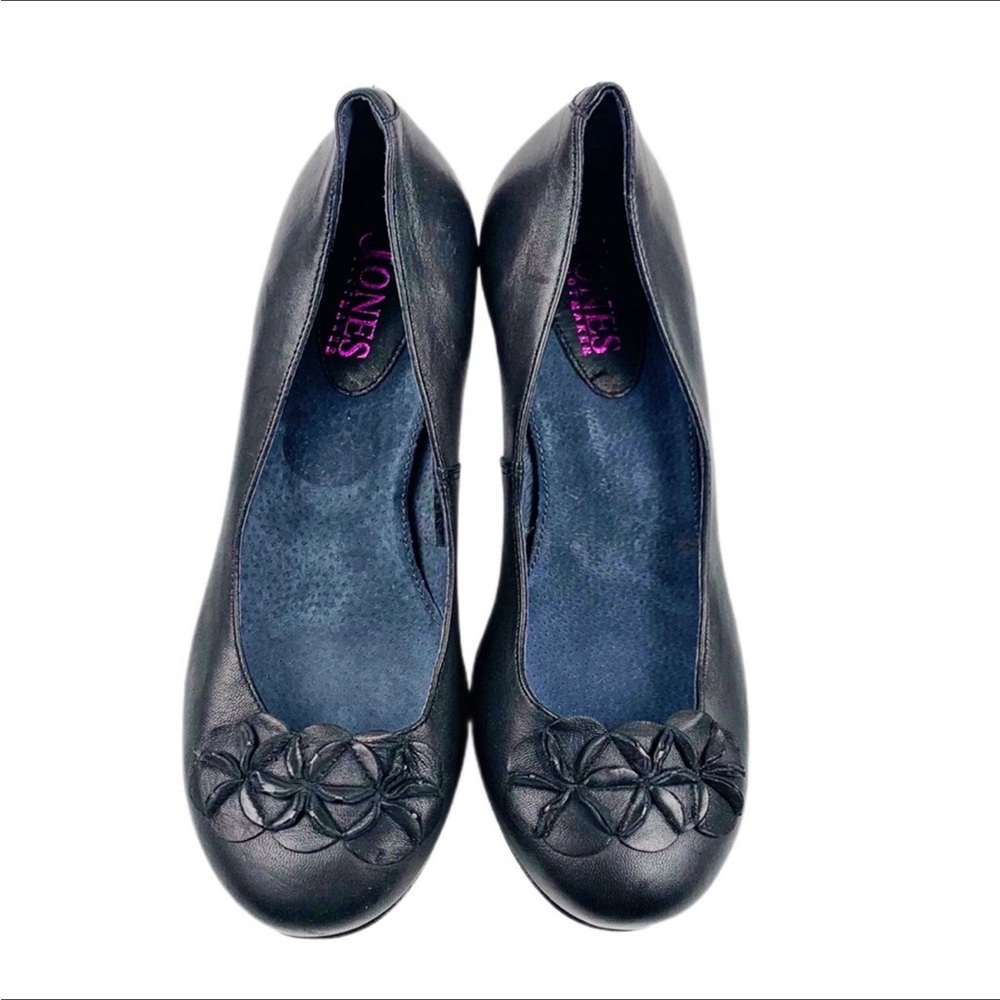 Jones Bootmaker Black Leather Flats Starfish Motif Sz 9 (40)